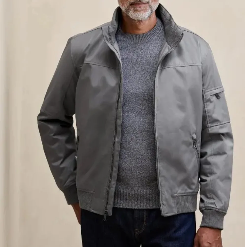 Men's Bomber Flight Jacket XL Banana Republic Gray